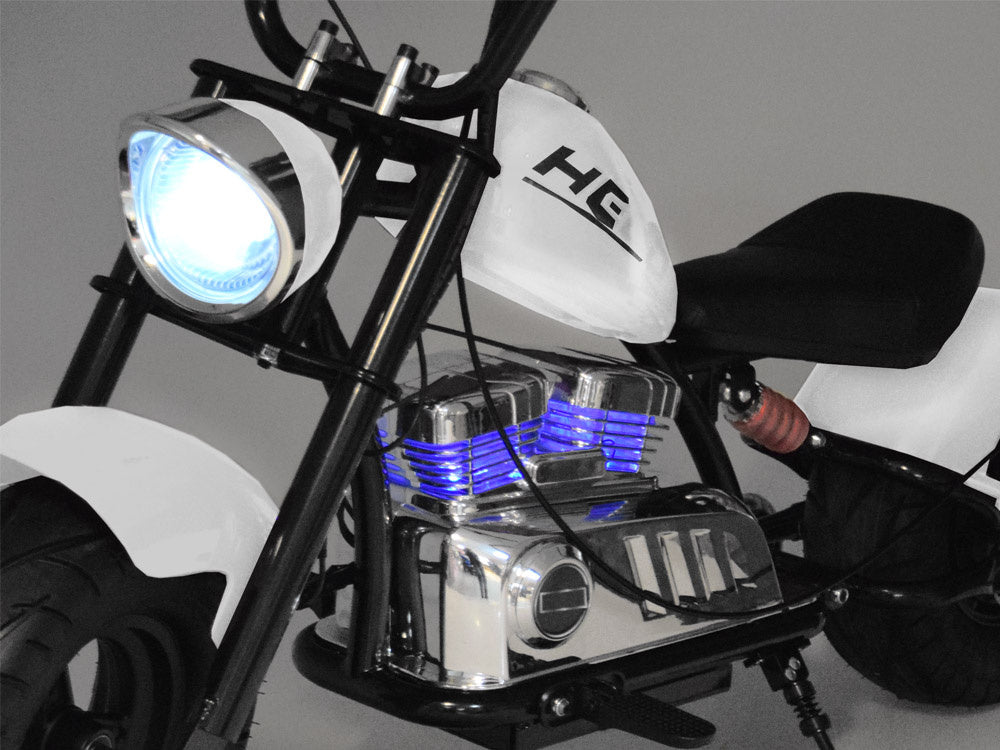 Vienvietis elektrinis motociklas vaikams iki 80 kg, baltas