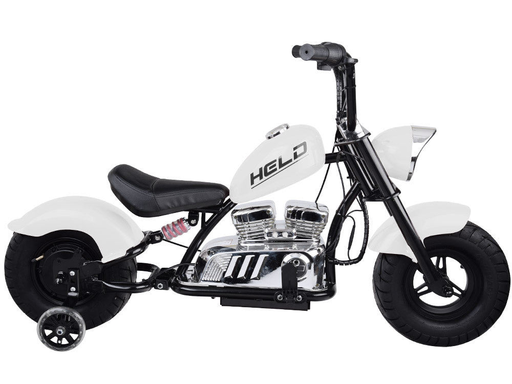 Vienvietis elektrinis motociklas vaikams iki 80 kg, baltas