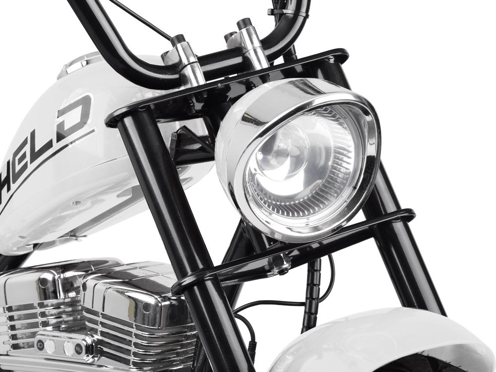 Vienvietis elektrinis motociklas vaikams iki 80 kg, baltas