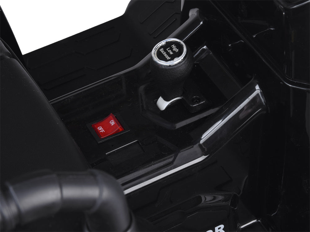 Vienvietis elektrinis traktorius vaikams HTA su priekaba ir kaušu, raudonas