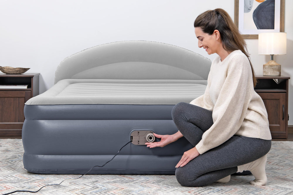 Pripučiamas dvivietis čiužinys 152x229x84cm su įmontuota pompa, Bestway 671BD