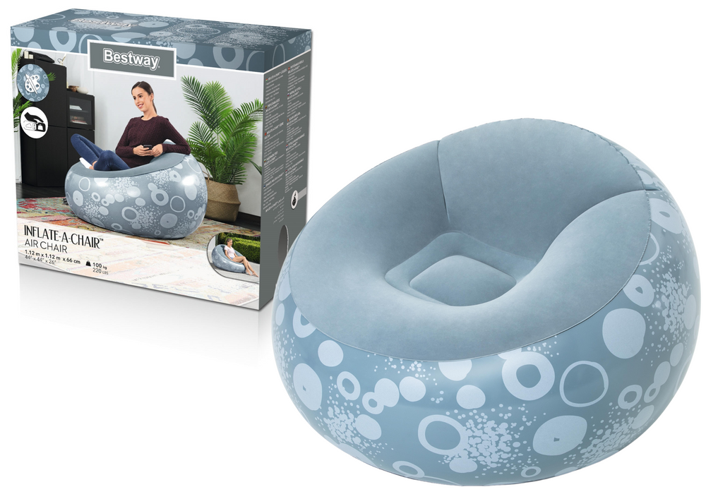 Pripučiamas fotelis, mėlynas, Bestway 75052