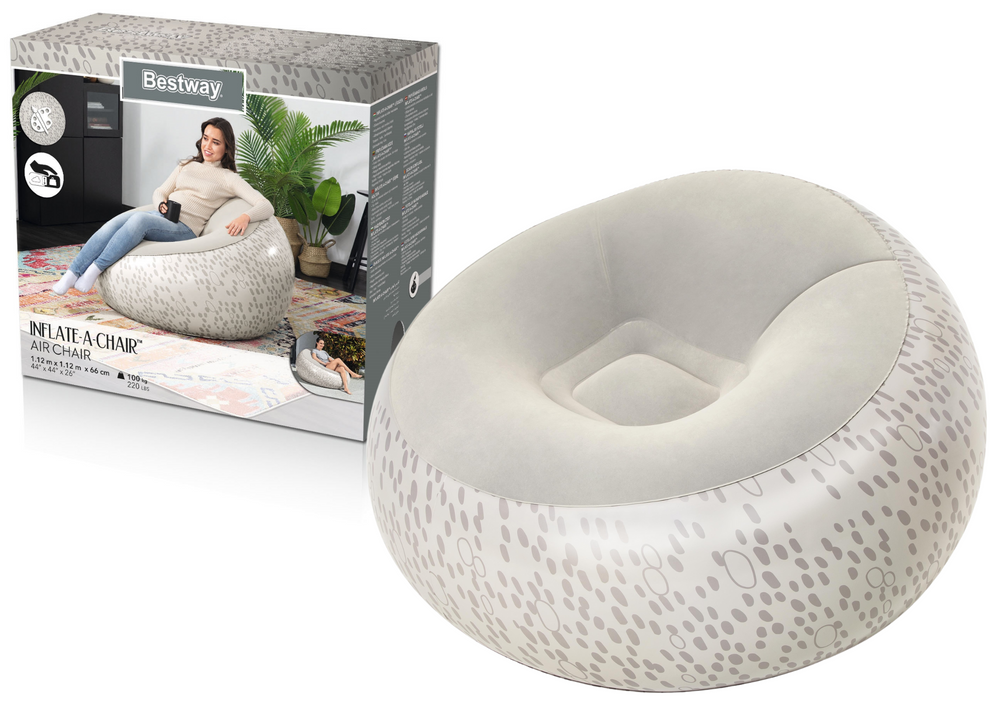 Pripučiamas fotelis, pilkas, Bestway 75052