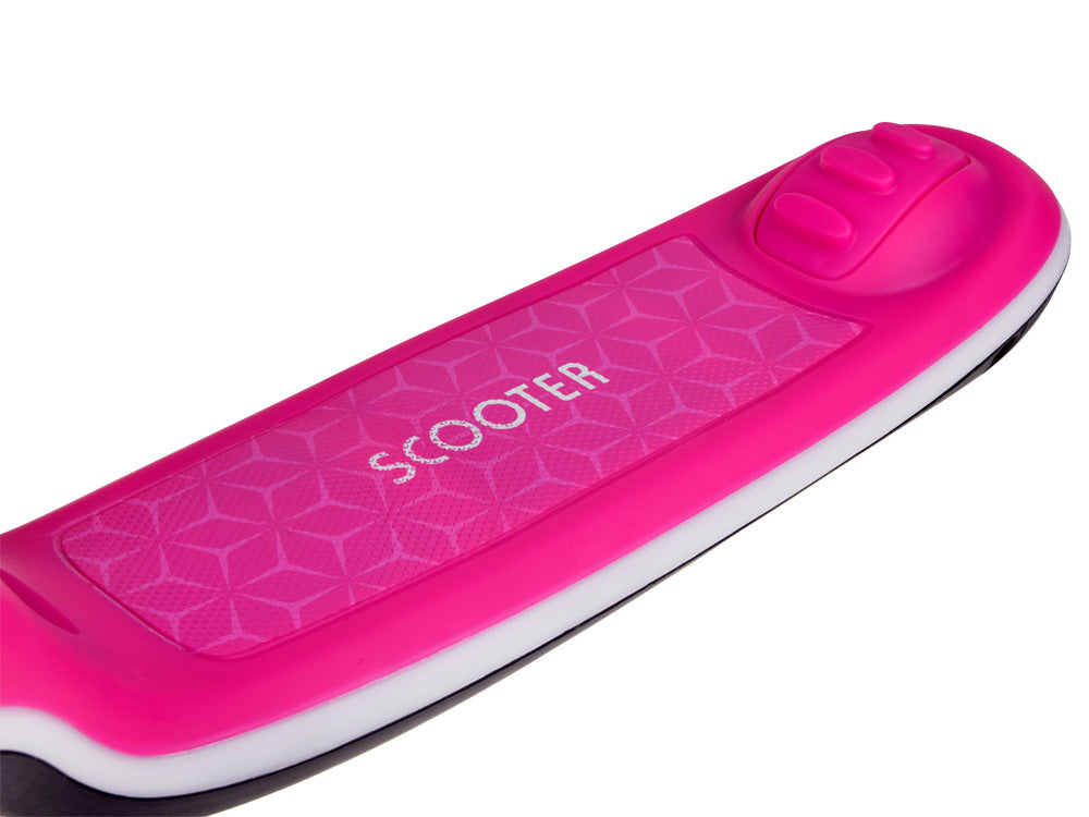 Vaikiškas triratis paspirtukas su LED apšvietimu ir muzika, rožinis