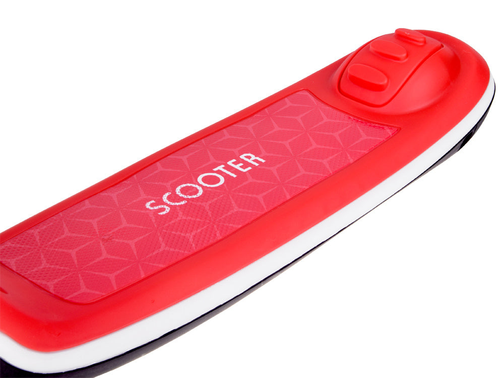 Vaikiškas triratis paspirtukas su LED apšvietimu ir muzika, raudonas