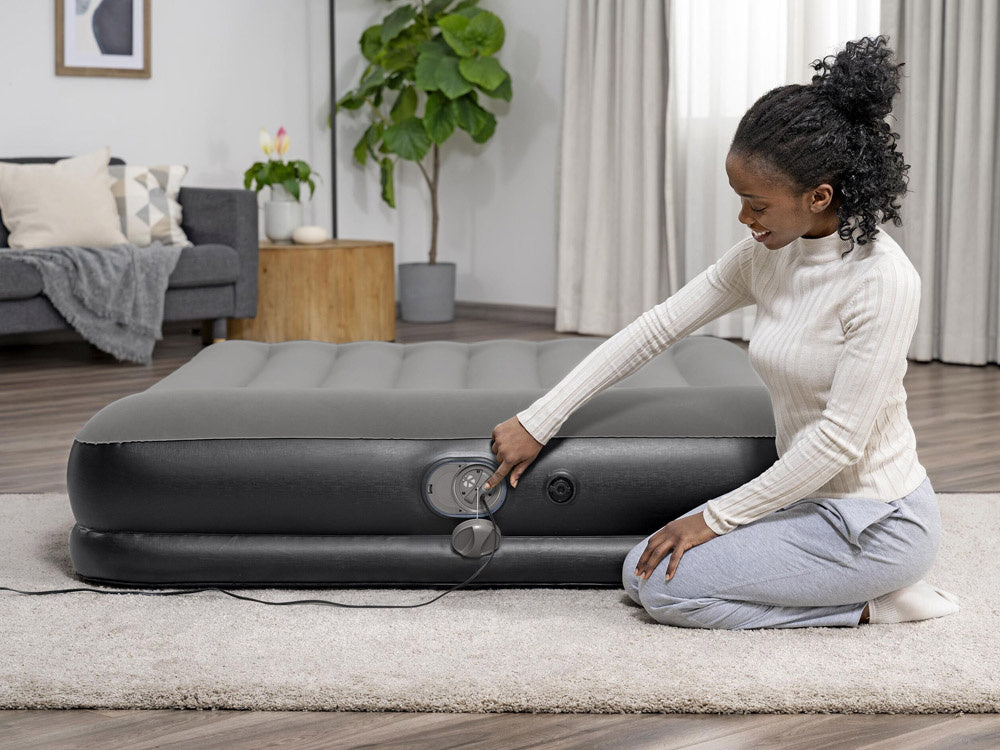 Pripučiamas dvivietis čiužinys su įmontuotu USB siurbliu 152x203cm, Bestway 671B