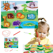 Medinė dėlionė su magnetais vaikams „Safario gyvūnai“