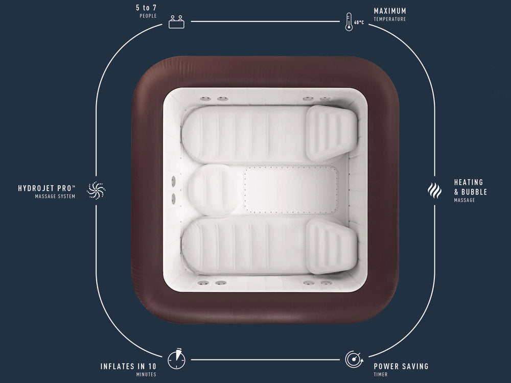 Pripučiama sūkurinė vonia „Lay-Z-Spa Maldives Pro7 2025“ su Wi-Fi ir LED, Bestway 6001U