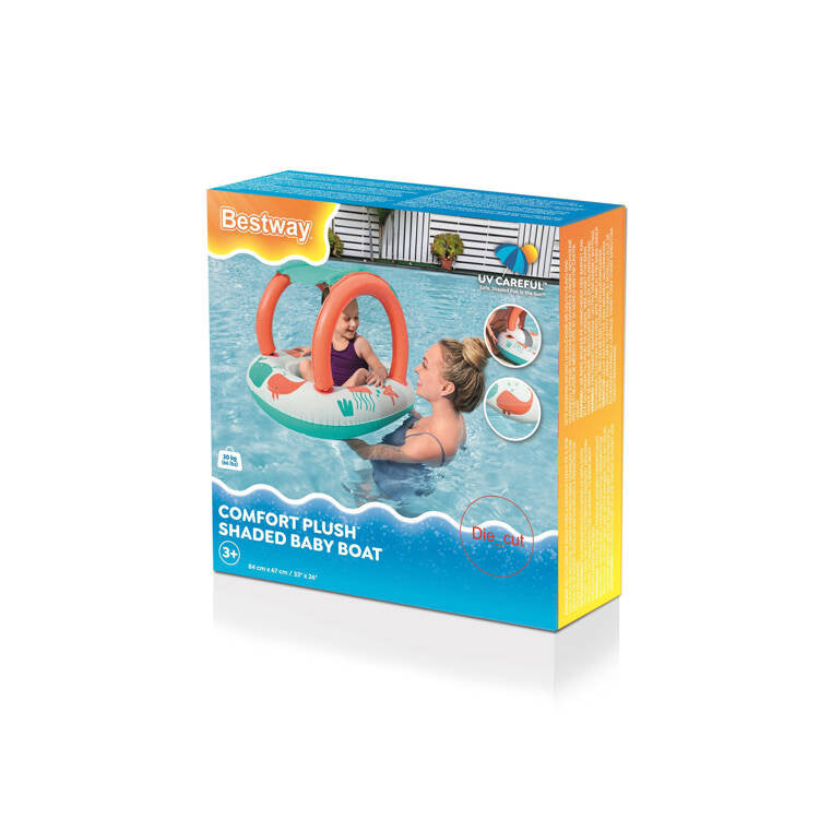 Pripučiama valtis vaikams su stogeliu ir dugnu, Bestway