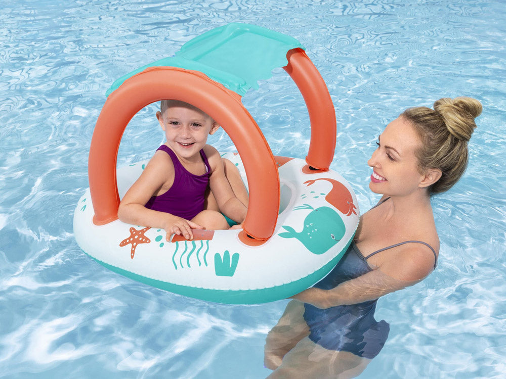 Pripučiama valtis vaikams su stogeliu ir dugnu, Bestway