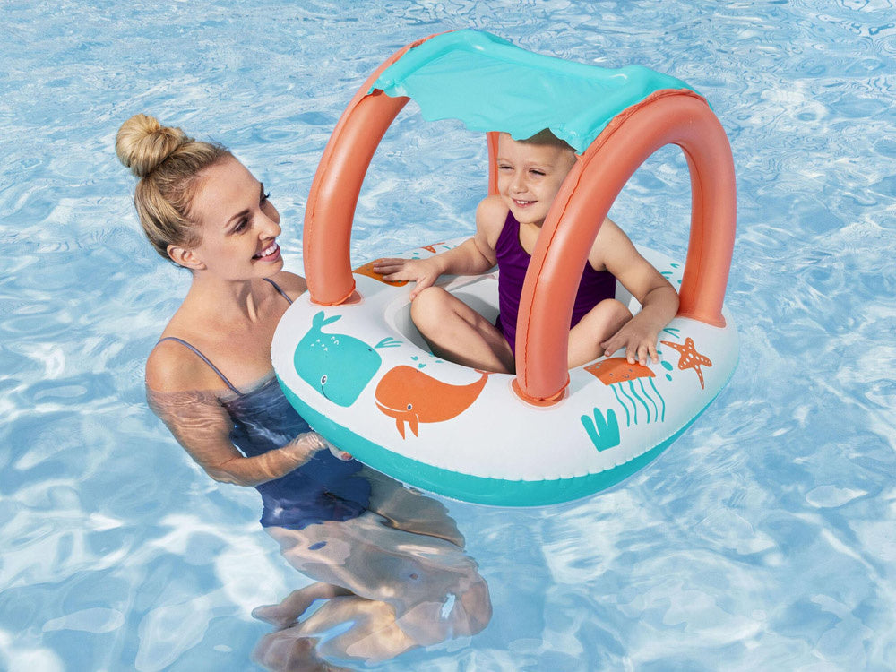 Pripučiama valtis vaikams su stogeliu ir dugnu, Bestway