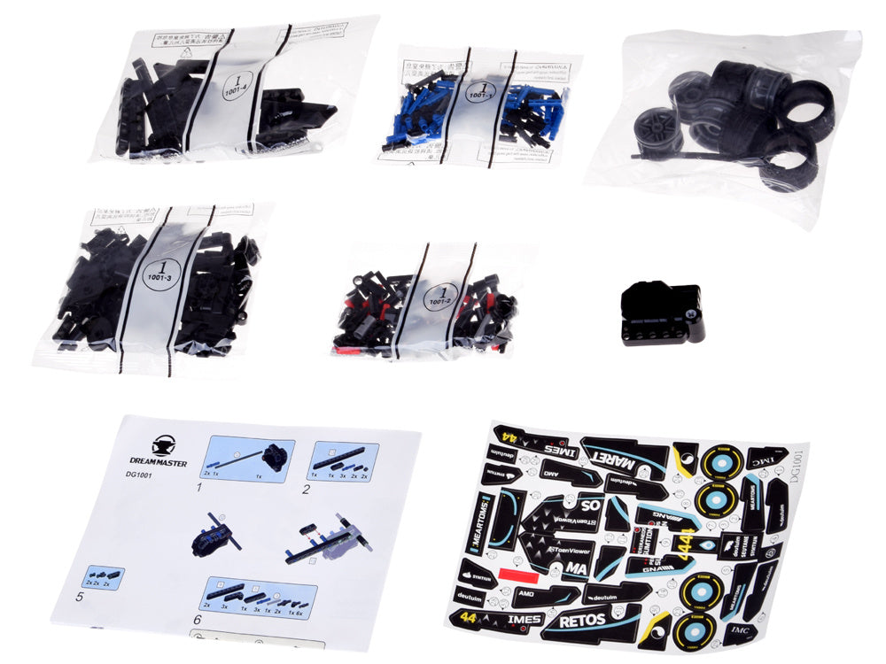 Statybinis lenktyninio automobilio Formula 1 konstruktorius vaikams 268 el., juodas