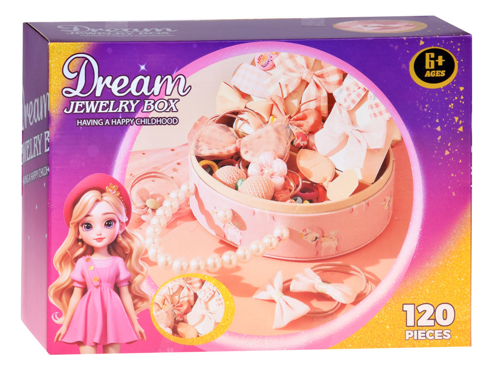 Žavinga papuošalų dėžutė su veidrodėliu ir plaukų aksesuarais