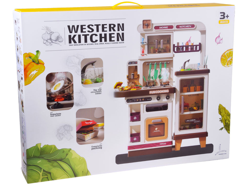 Interaktyvi virtuvė vaikams su garso ir šviesos efektais, mėlynas