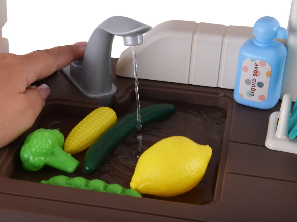 Interaktyvi virtuvė vaikams su garso ir šviesos efektais, mėlynas