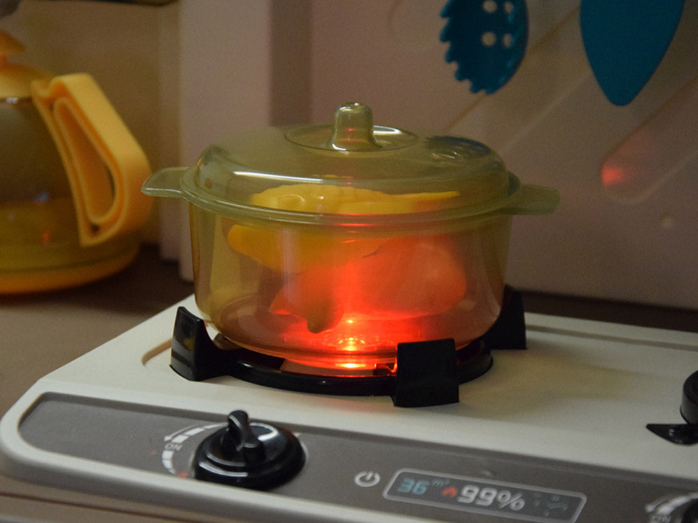 Interaktyvi virtuvė vaikams su garso ir šviesos efektais, mėlynas