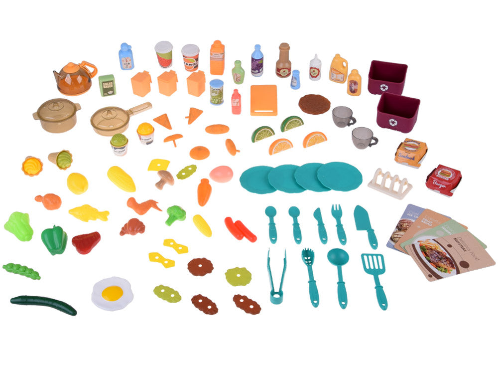 Interaktyvi virtuvė vaikams su garso ir šviesos efektais, mėlynas