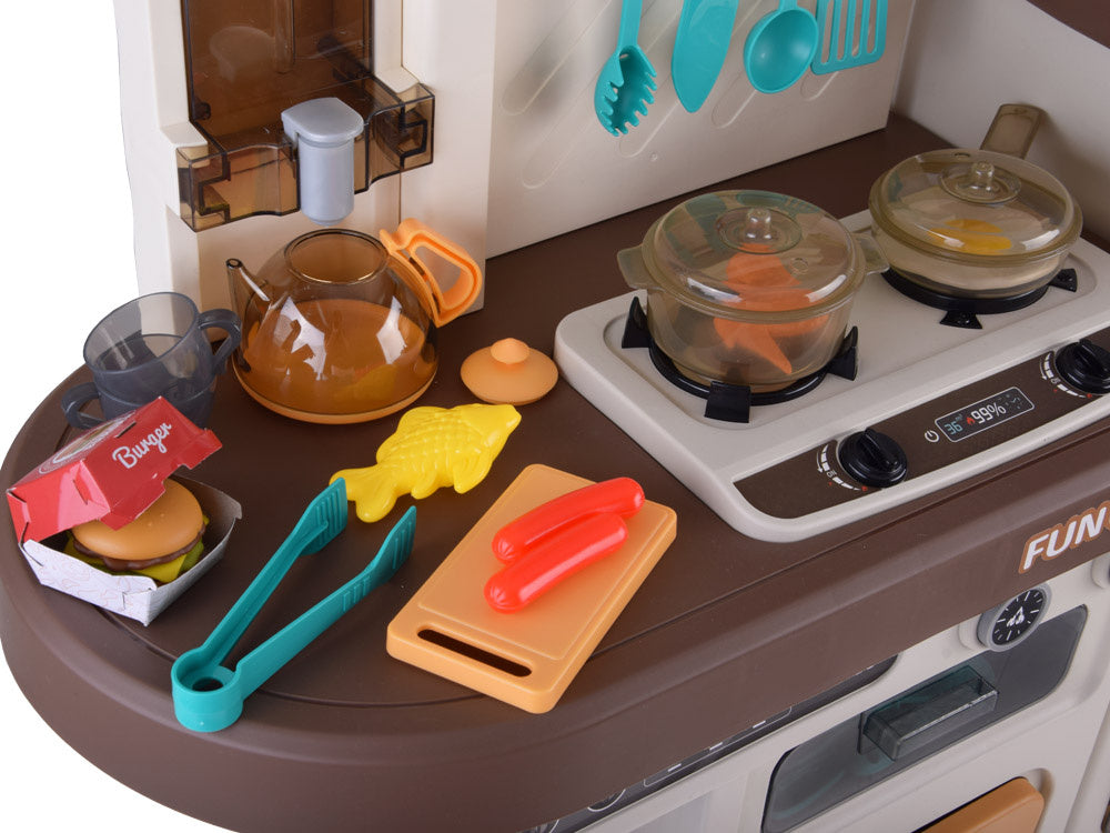 Interaktyvi virtuvė vaikams su garso ir šviesos efektais, mėlynas