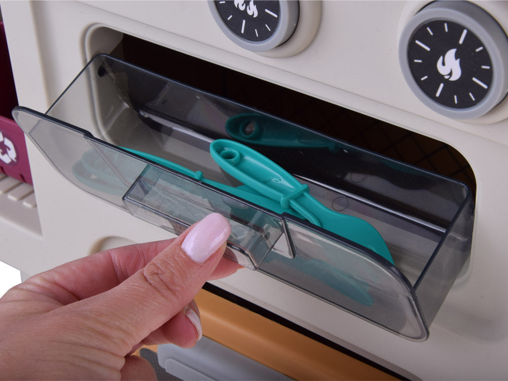 Interaktyvi virtuvė vaikams su garso ir šviesos efektais, mėlynas