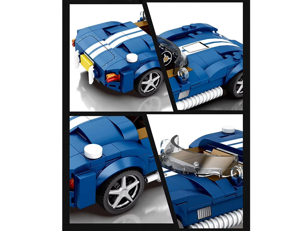 Sportinio automobilio konstruktoriaus rinkinys, mėlynas 312 el.