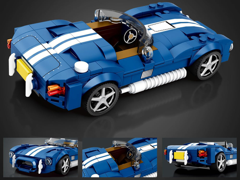 Sportinio automobilio konstruktoriaus rinkinys, mėlynas 312 el.