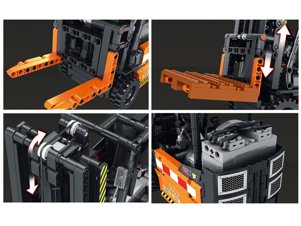 Nuotoliniu būdu valdomo šakinio krautuvo konstruktoriaus rinkinys 722 el.