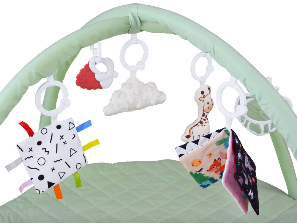 Edukacinis žaidimų kilimėlis su arka ir kontrastine knygele