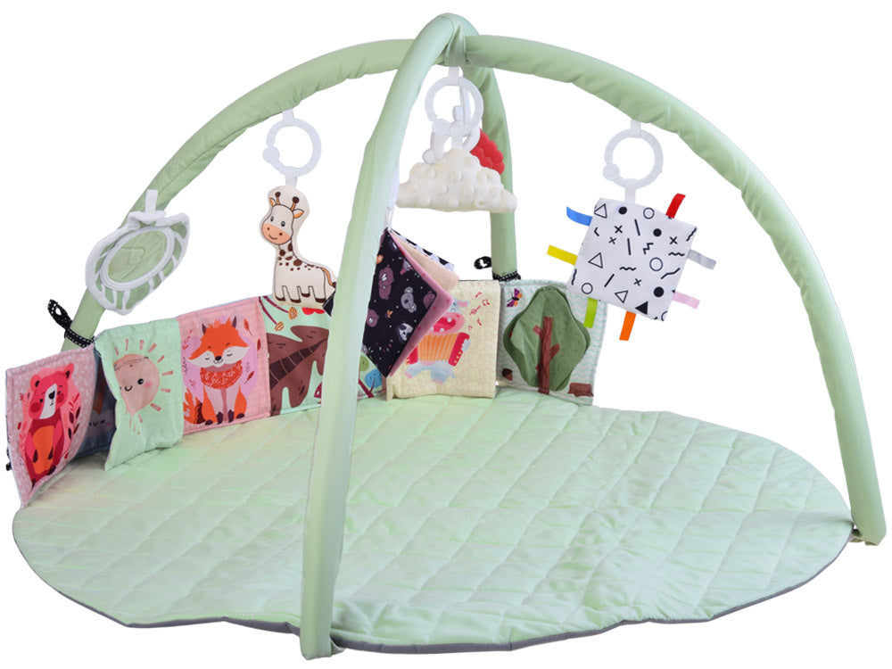 Edukacinis žaidimų kilimėlis su arka ir kontrastine knygele