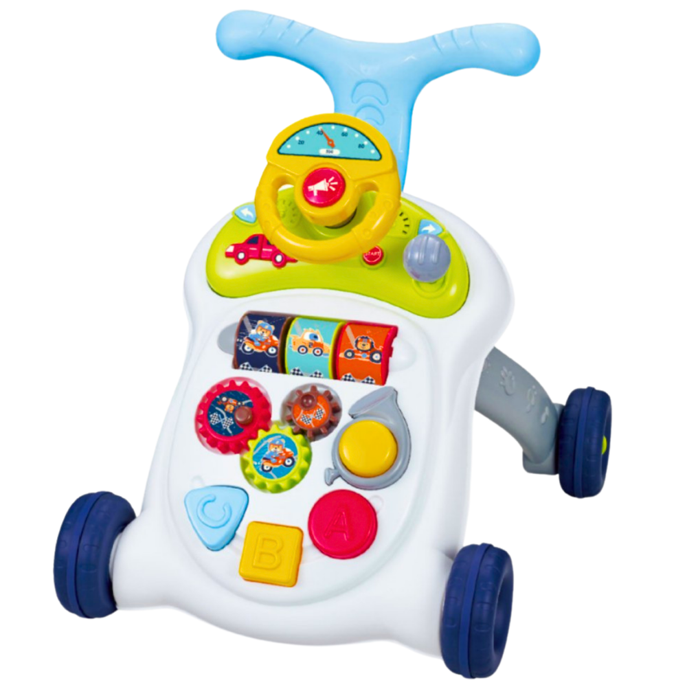 Daugiafunkcinis interaktyvus stumdukas vaikams su vairu