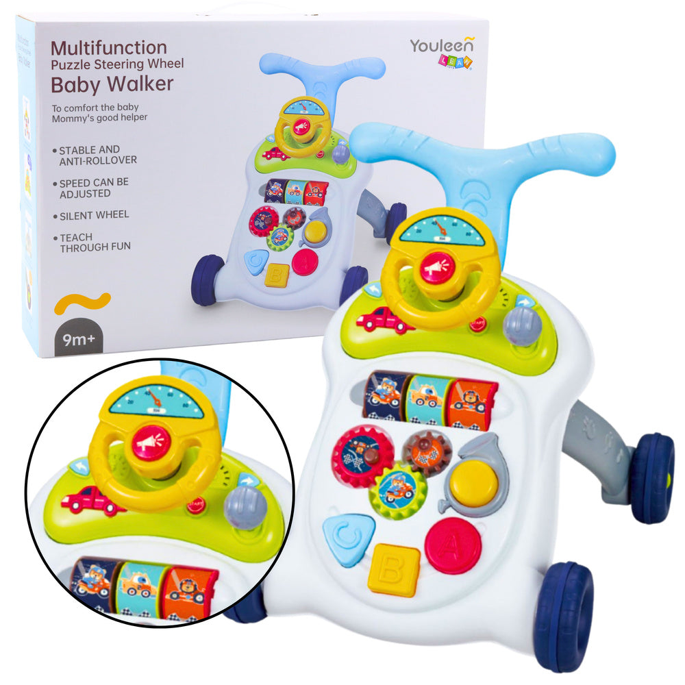 Daugiafunkcinis interaktyvus stumdukas vaikams su vairu