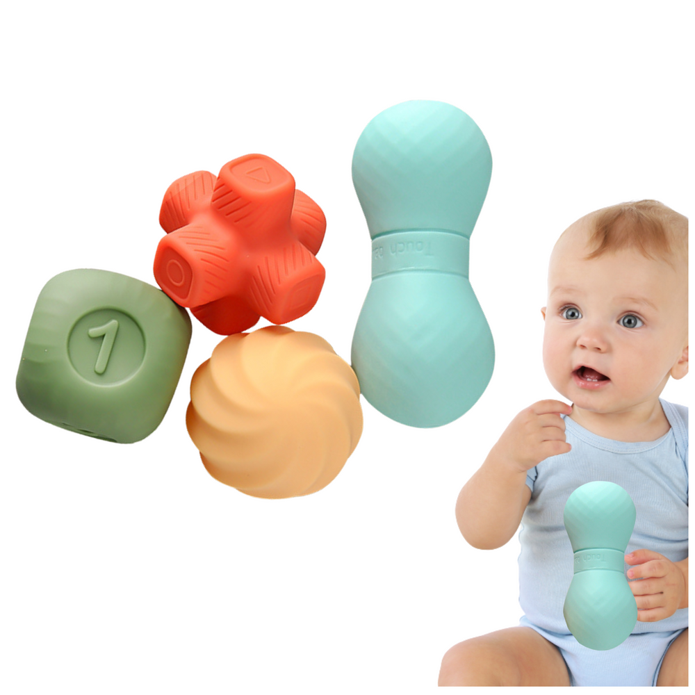 Minkštų sensorinių žaislų rinkinys „Spalvoti blokai“, 6 vnt.