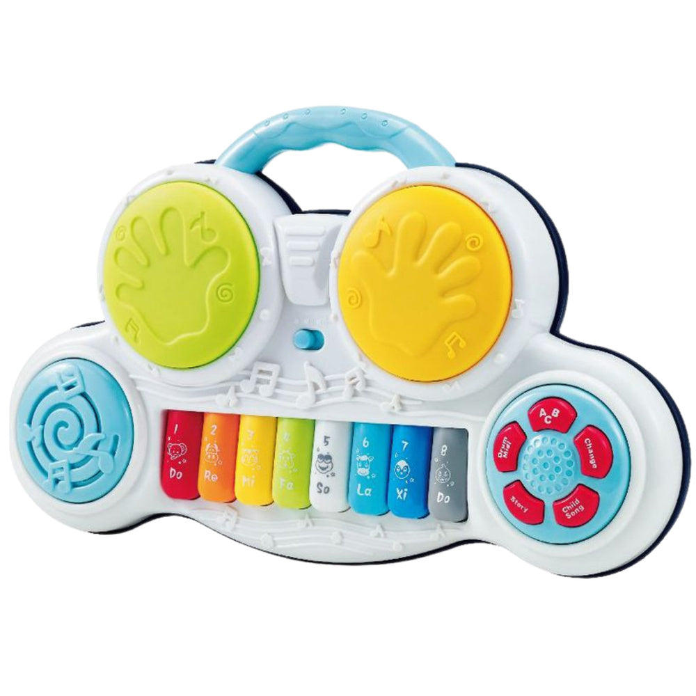 Interaktyvus mokomasis pianinas su gyvūnų garsais ir būgnais