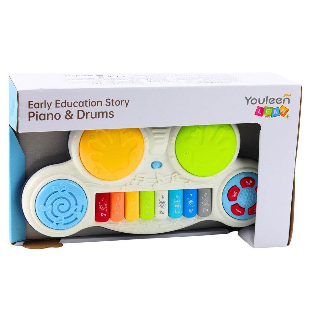 Interaktyvus mokomasis pianinas su gyvūnų garsais ir būgnais
