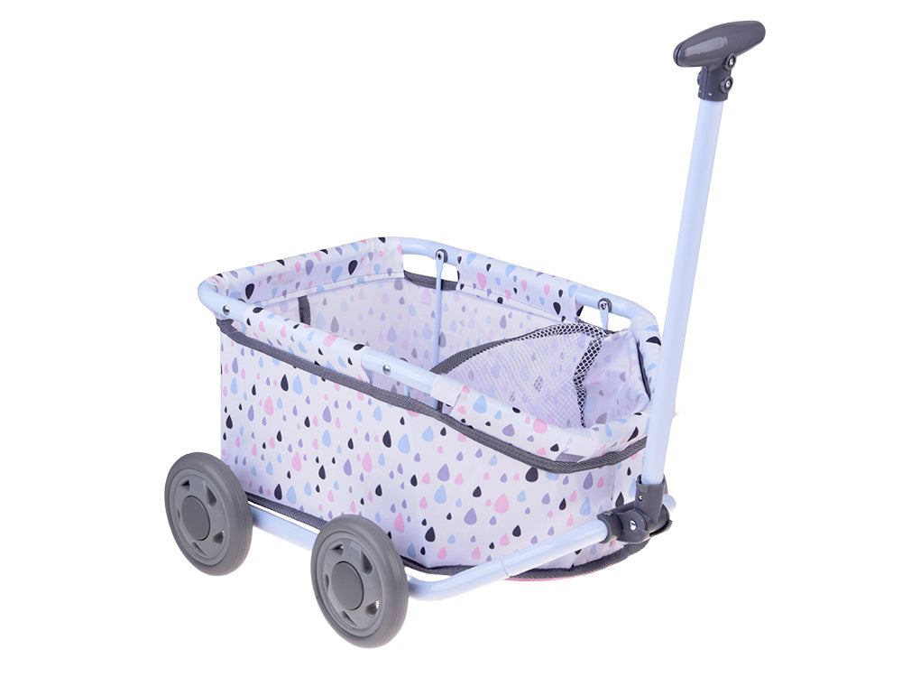 Žaislinis vežimėlis su rankena lėlei