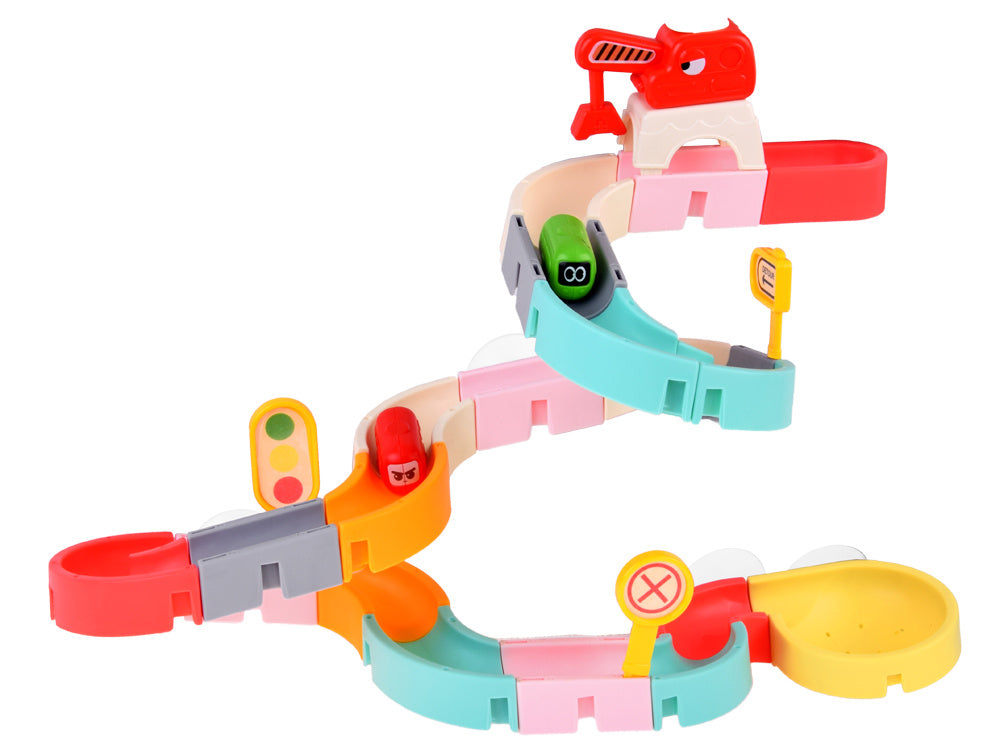 Vonios žaislų trasos rinkinys vandens automobiliukams 37 vnt.