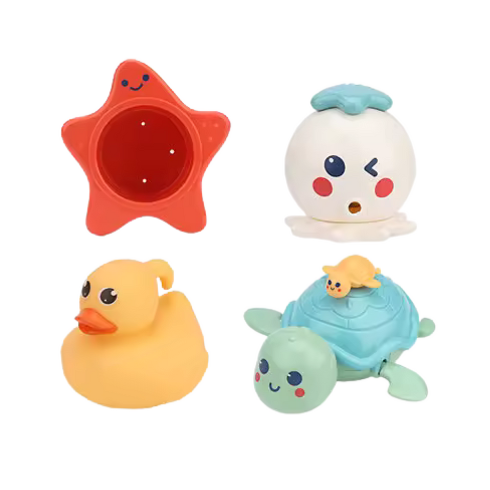 Vonios žaislų rinkinys „Jūrų gyvūnai“ 12 el.