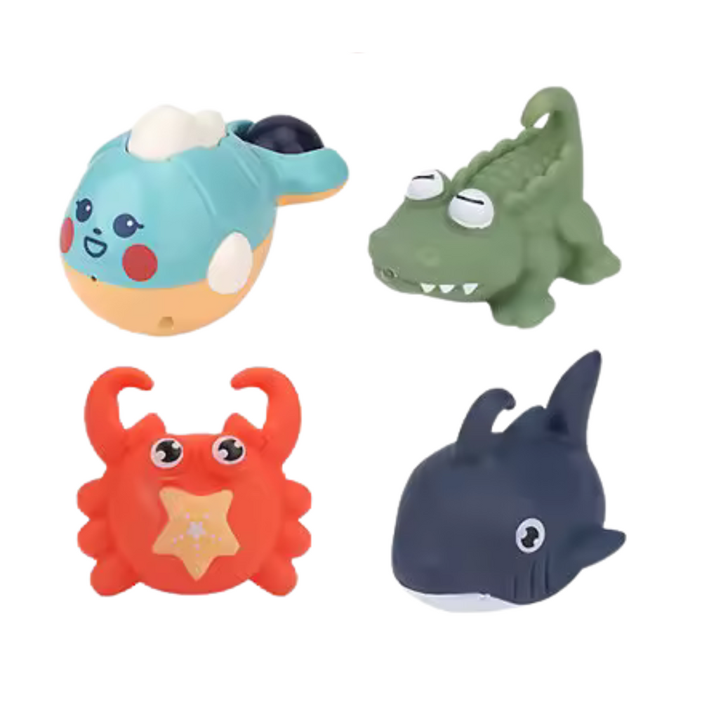 Vonios žaislų rinkinys „Jūrų gyvūnai“ 12 el.