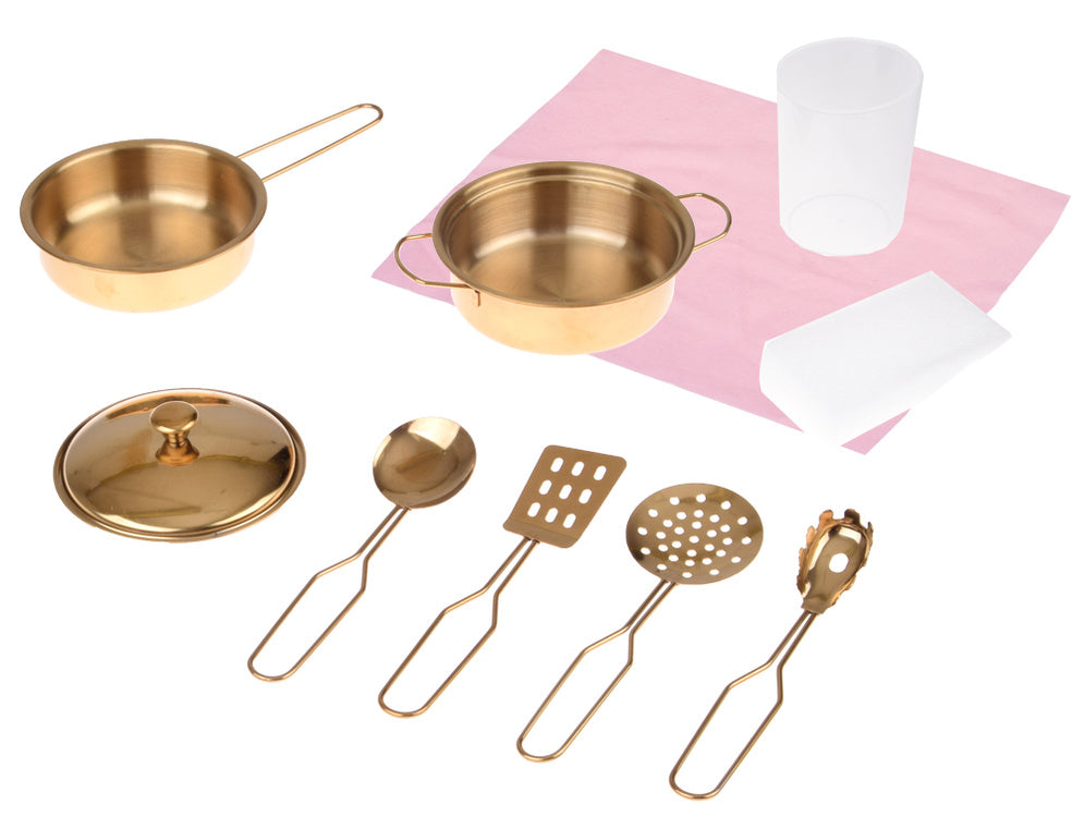 Žavinga medinė virtuvė vaikams su virykle, kriaukle ir puodais