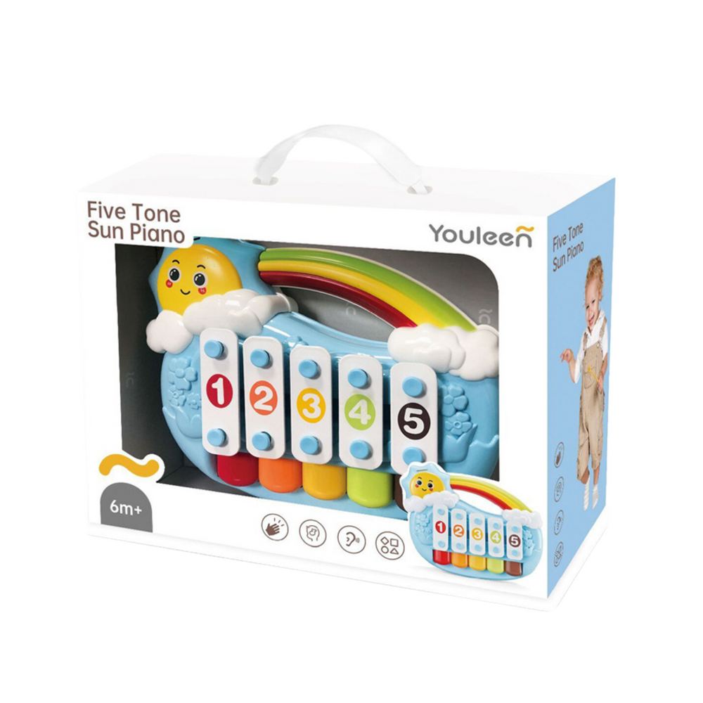 Mokomasis penkių tonų pianinas „Sunshine Blue“