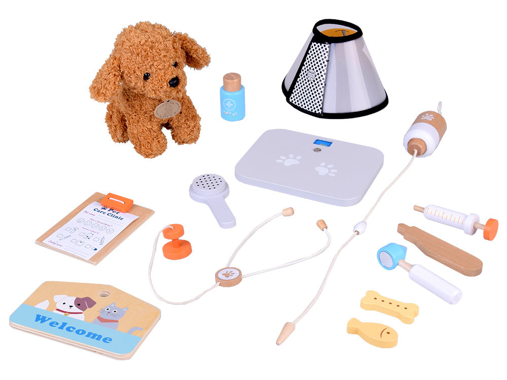 Medinė veterinarijos klinika vaikams su priedais