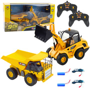 Nuotoliniu būdu valdomas buldozerio ir savivarčio rinkinys 2in1