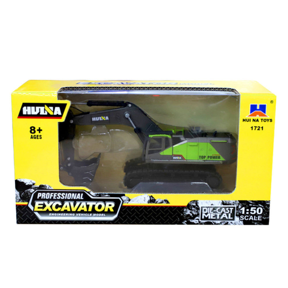 Metalinis vikšrinis ekskavatorius „HUINA“ žalias 1:50