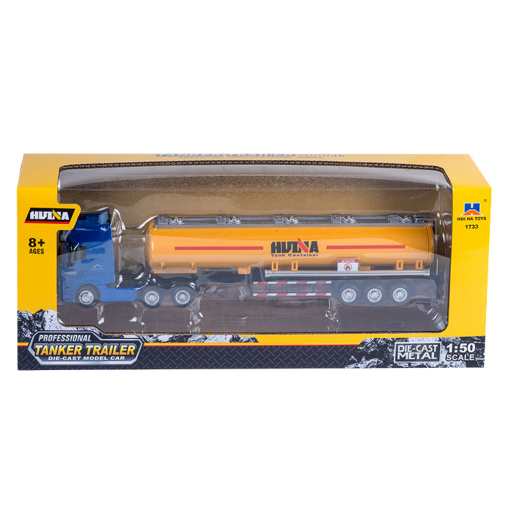 Metalinis autocisternos sunkvežimis su judančiomis dalimis, mėlynas, 1:50