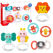 Kramtukų ir barškučių rinkinys vaikams „Gyvūnai“, 6 vnt.