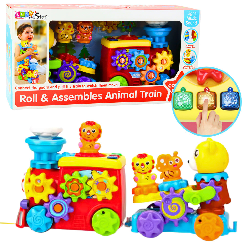 Muzikinis interaktyvus traukinukas vaikams su meškiuku