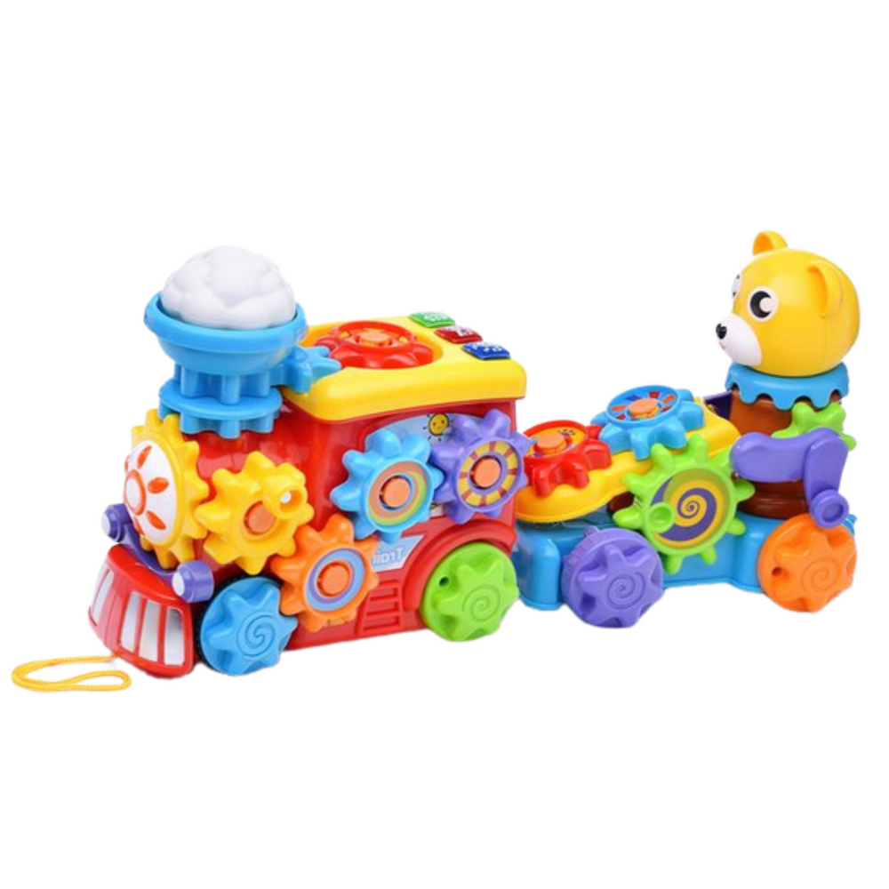 Muzikinis interaktyvus traukinukas vaikams su meškiuku