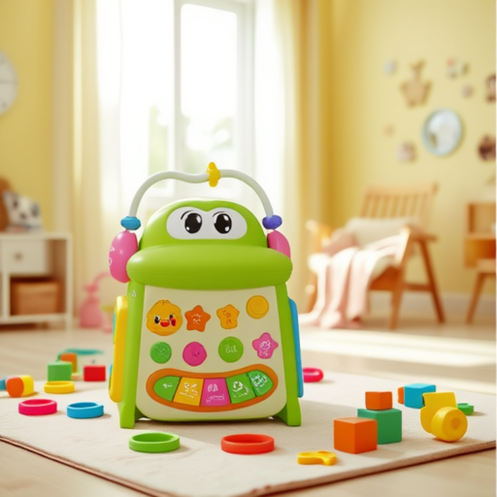 Interaktyvus edukacinis kubas vaikams su pianinu „Krokodilas“