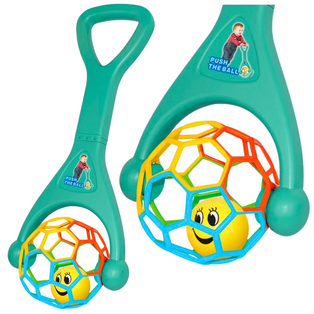 Stumiamasis barškutis su lanksčiu kamuoliuku, turkio spalvos