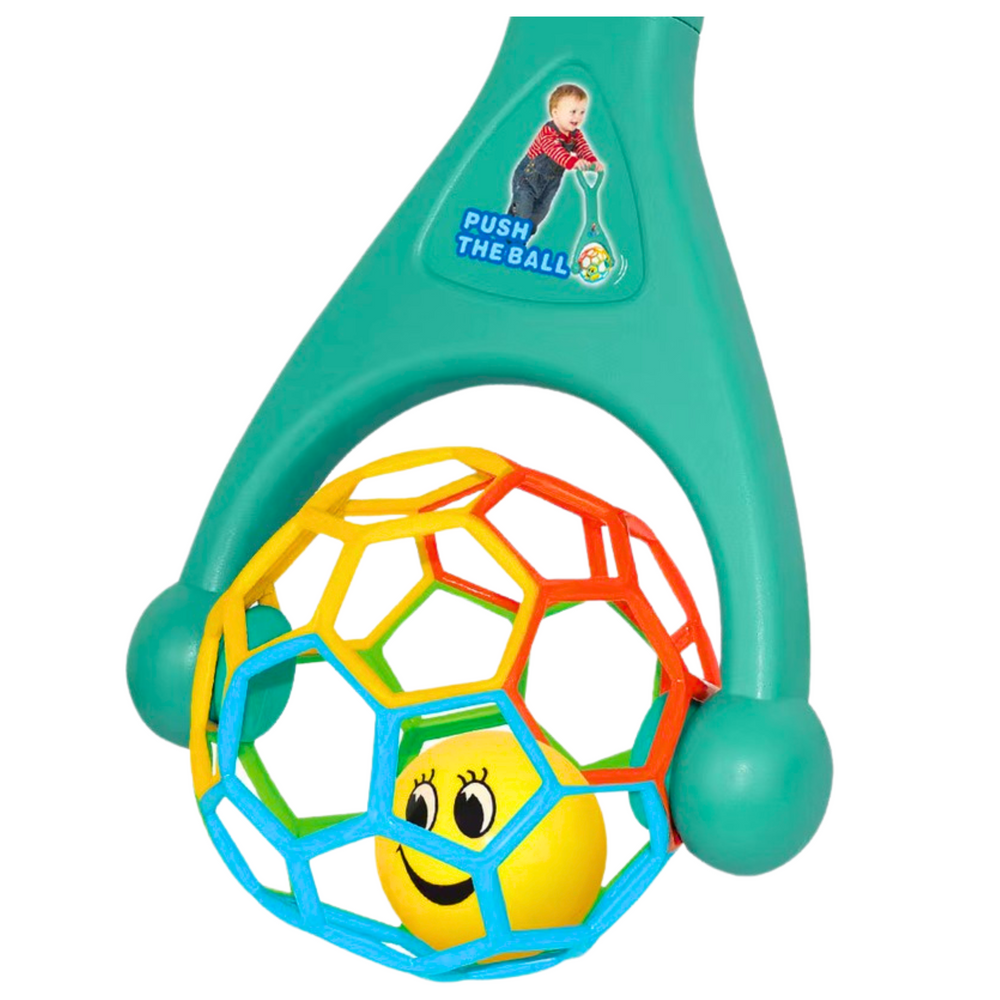 Stumiamasis barškutis su lanksčiu kamuoliuku, turkio spalvos