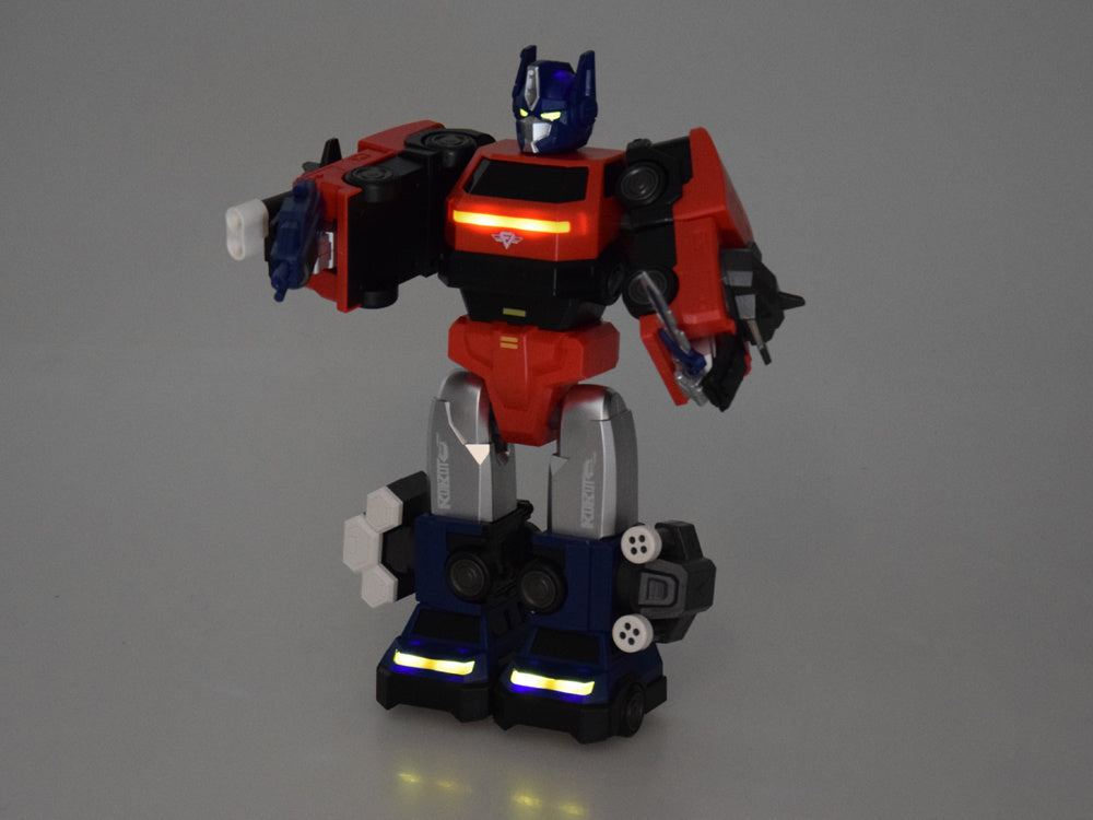 Magnetinis robotas transformeris 2-in-1 su priedais, raudonas